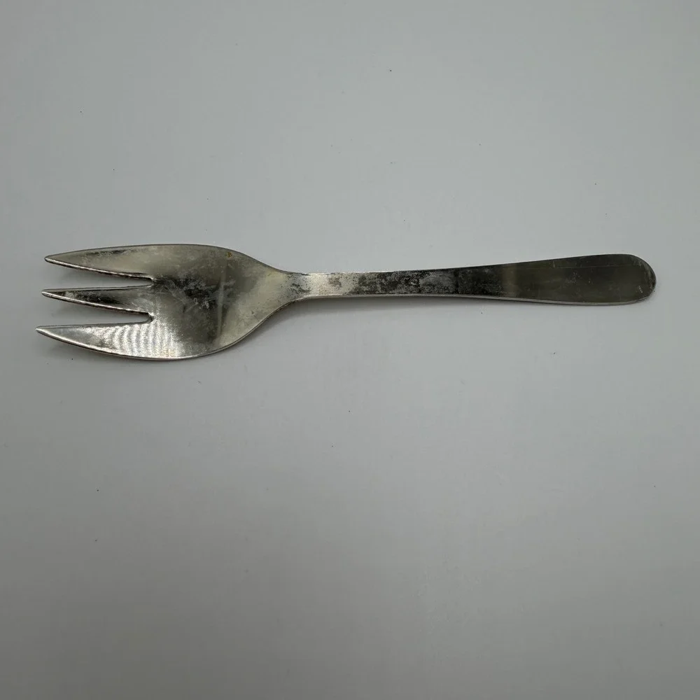 Vintage Italian Silver Plated Serving Fork 3-Tine Fork Made in Italy